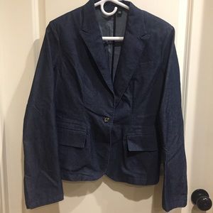 Express Jeans Dark Denim Suit Jacket Blazer